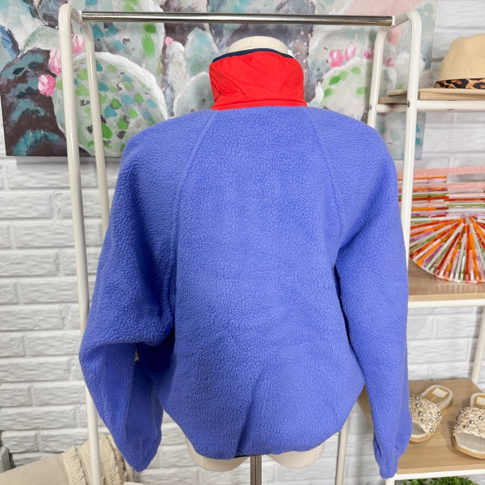 Free People New Hit The Slopes Colorblock Fleece Jacket in Blue Retro Combo - Picture 4 of 4